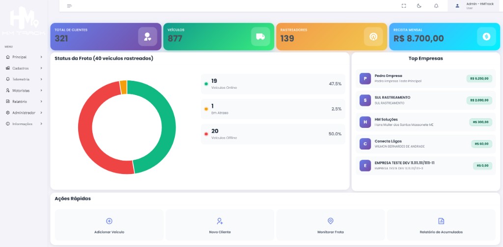 Imagem da plataforma web HM Track